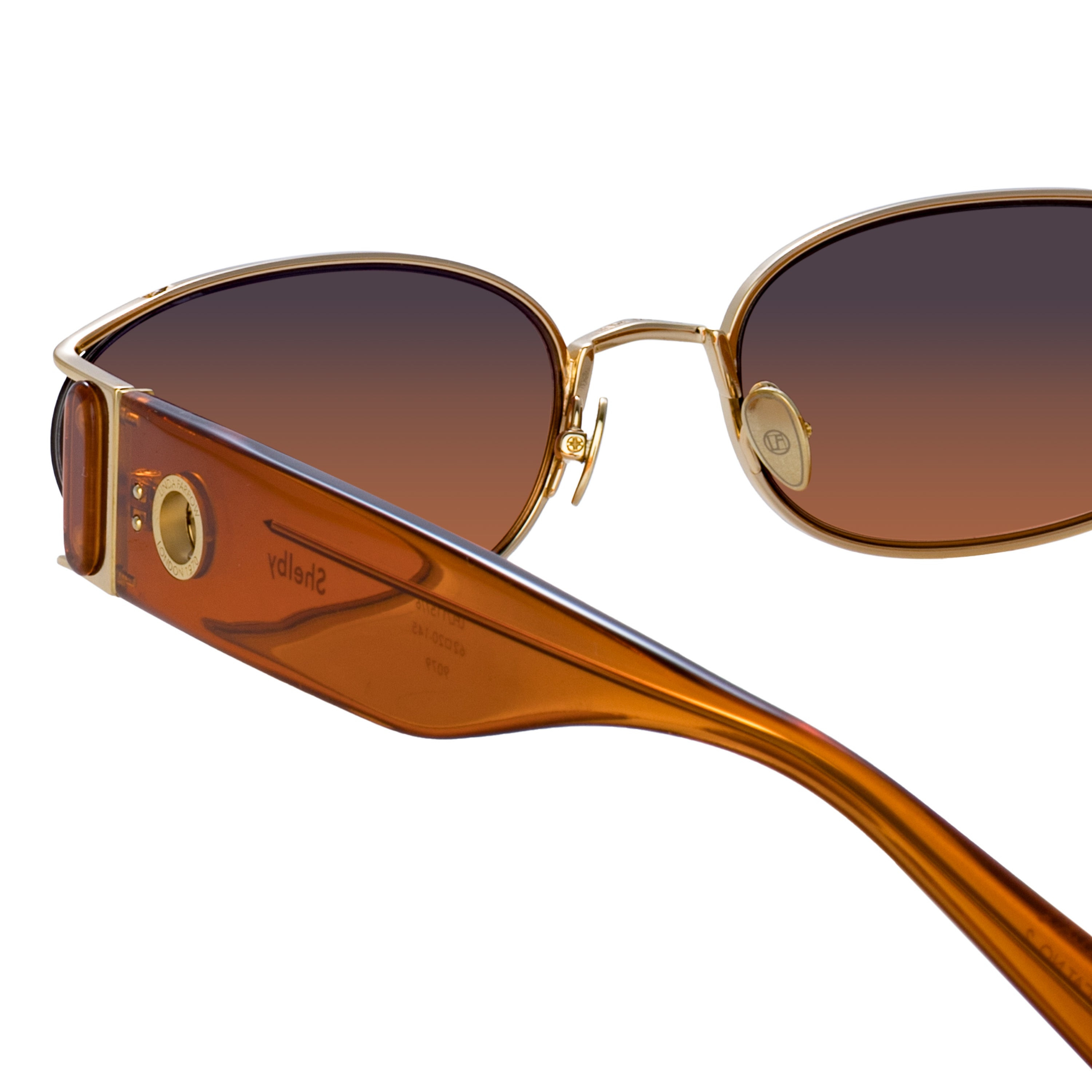 SHELBY CAT EYE SUNGLASSES IN LIGHT GOLD AND DUSK - 5