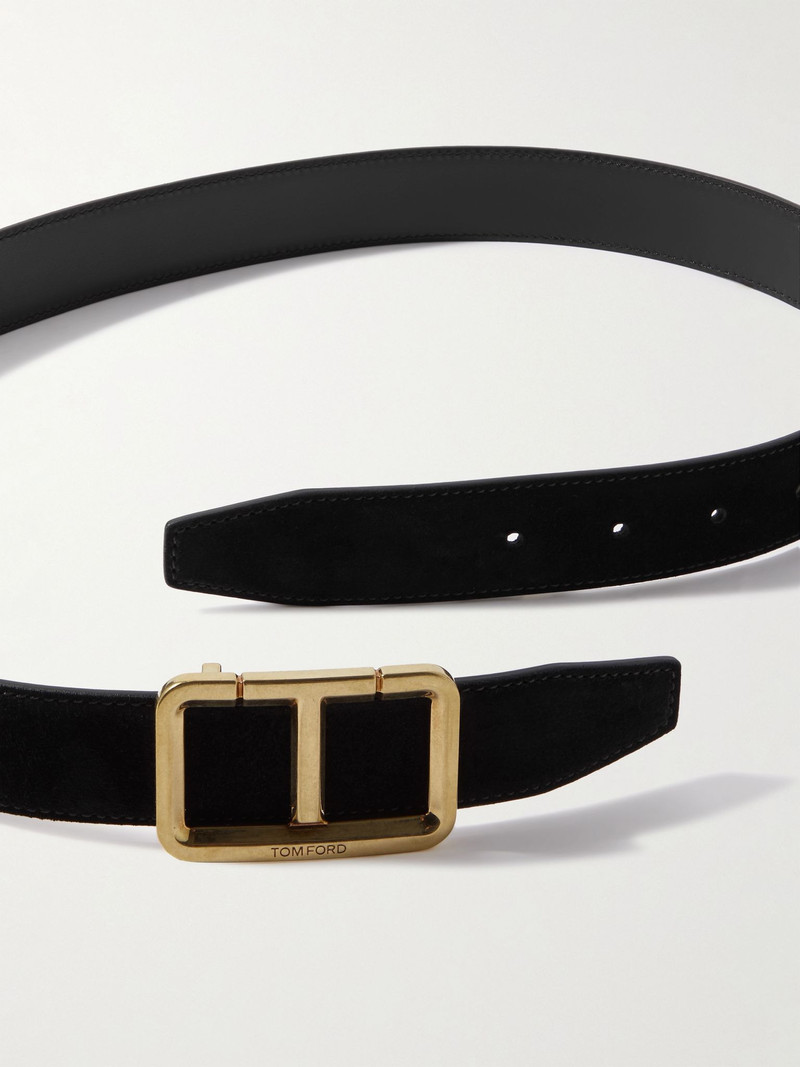 TOM FORD 3cm Suede Belt Black outlook