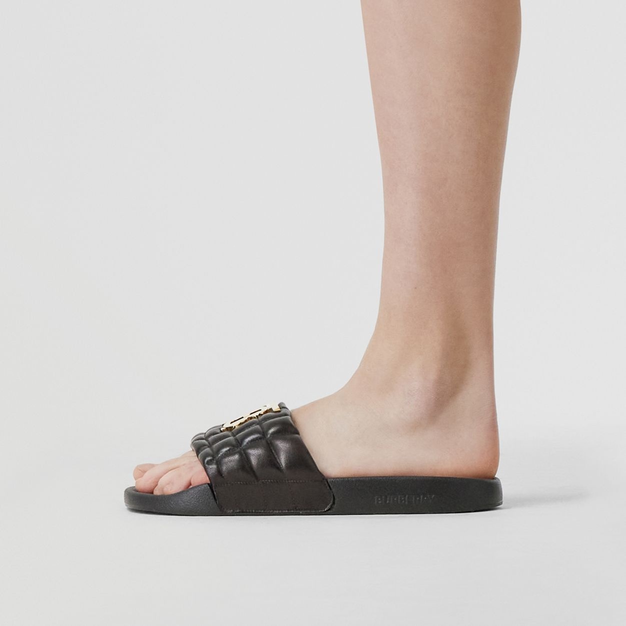 Monogram Motif Quilted Lambskin Slides - 3