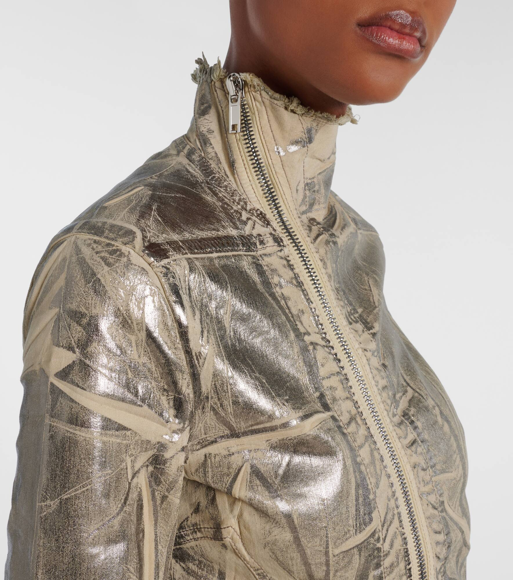 Naska Gary distressed coated denim jacket - 4