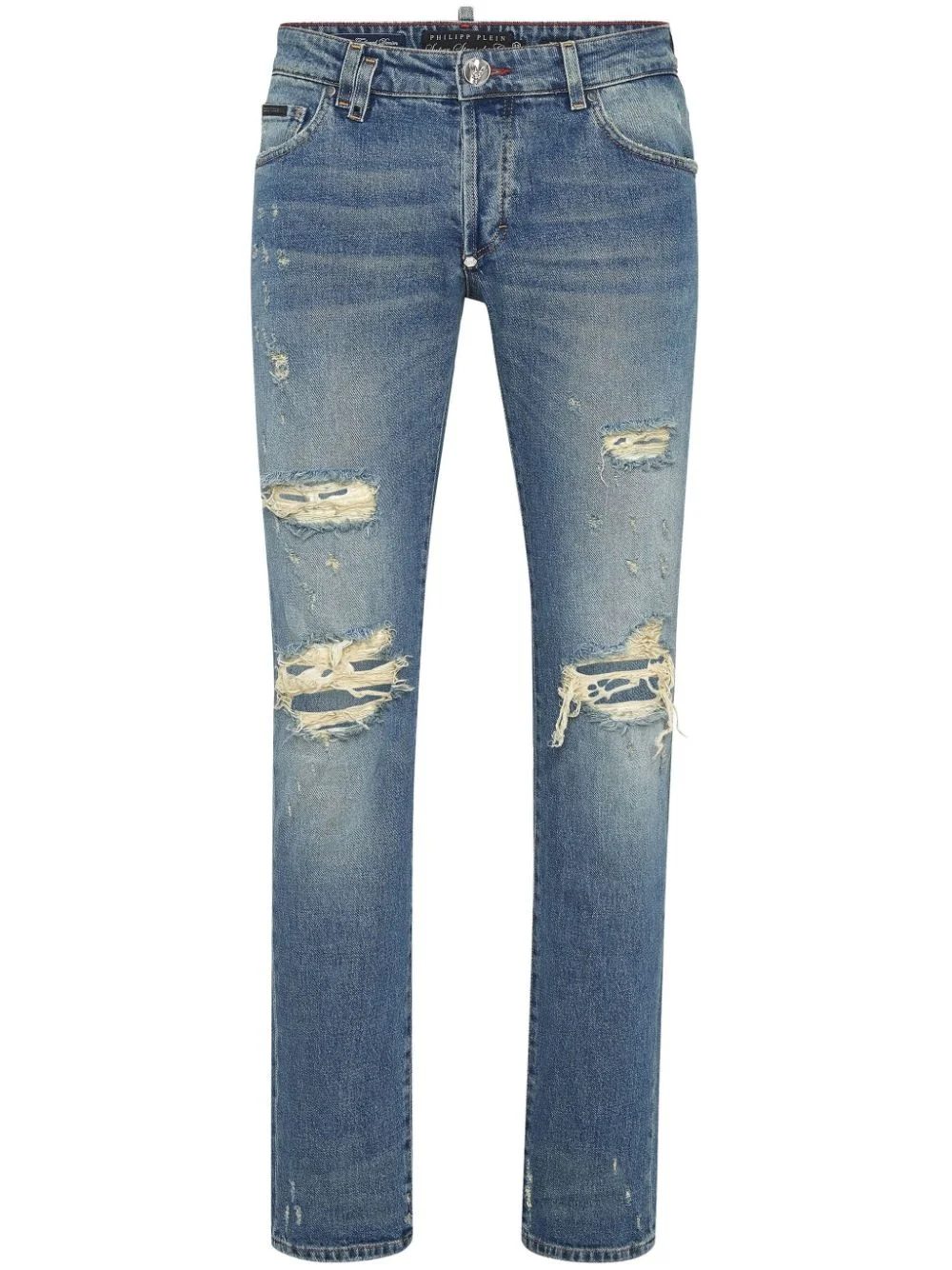ripped-detail skinny jeans - 1