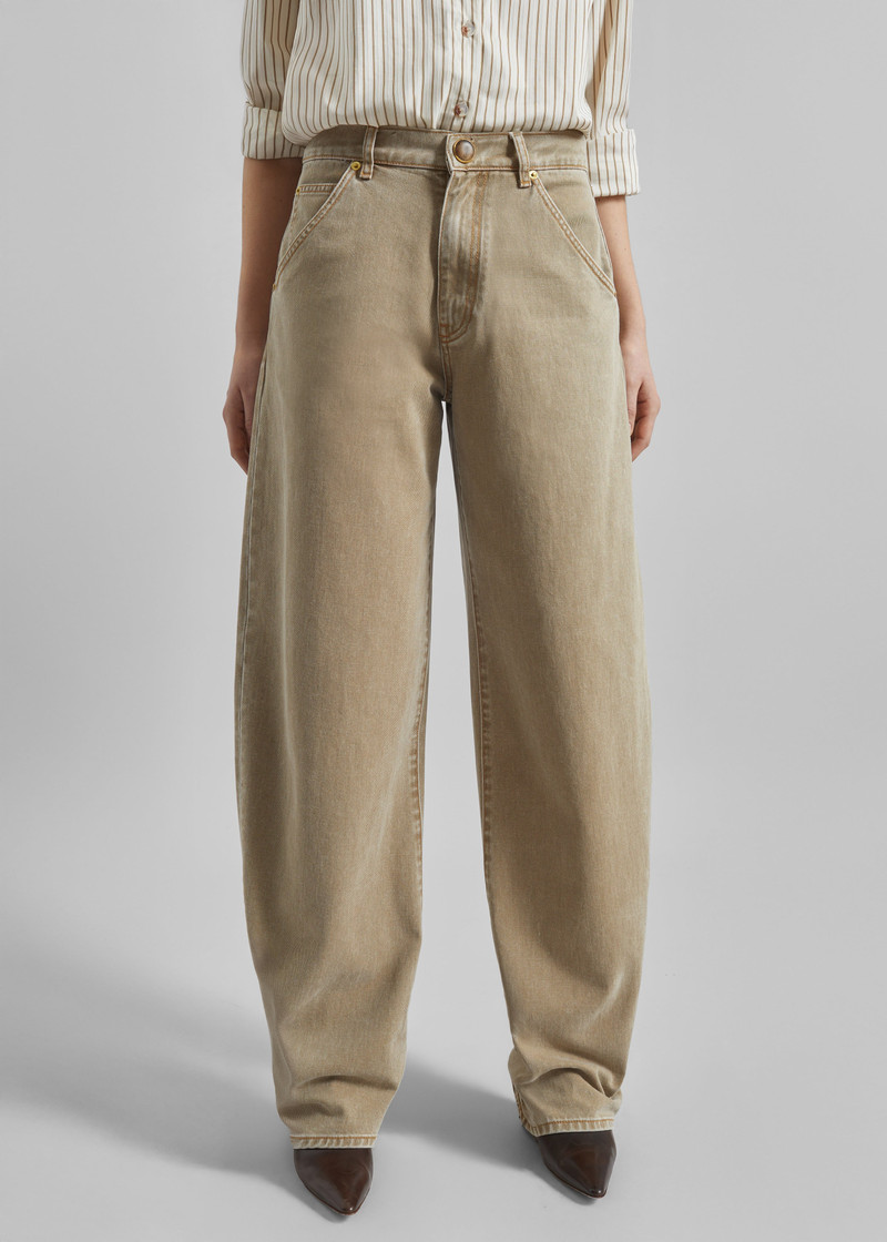 DARKPARK Darkpark Khris Barrel Leg Denim - Camel outlook