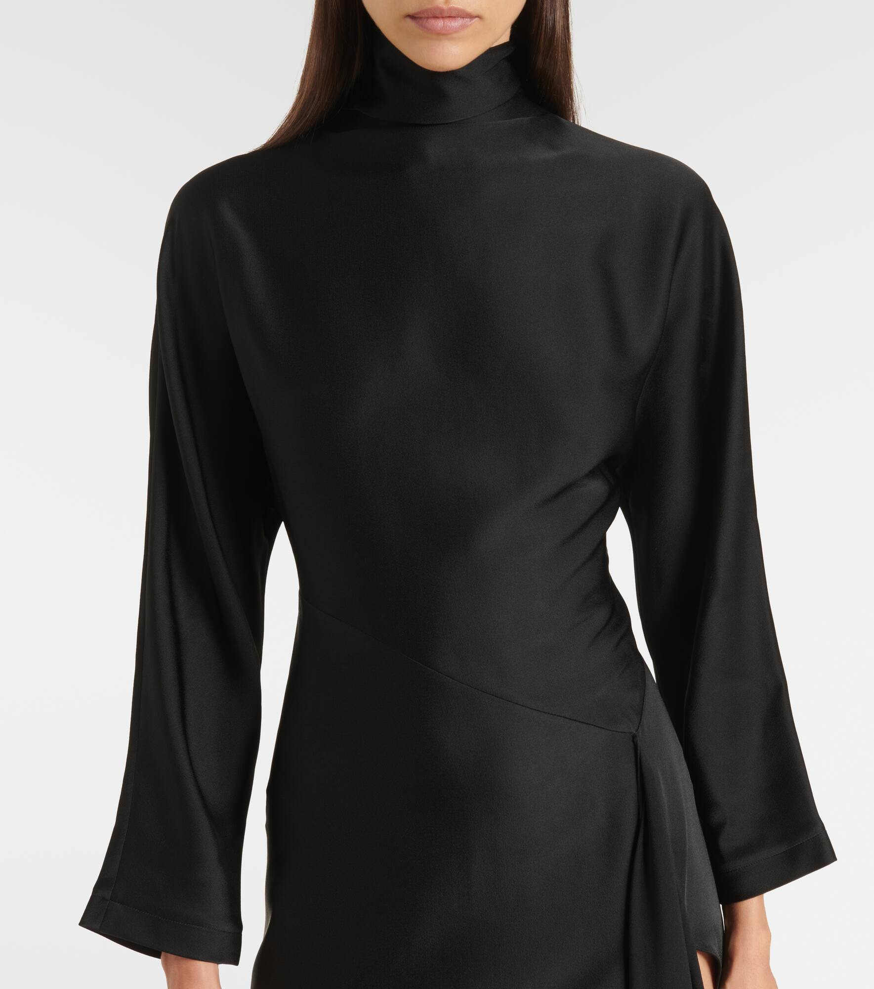 Asymmetric satin midi dress - 4