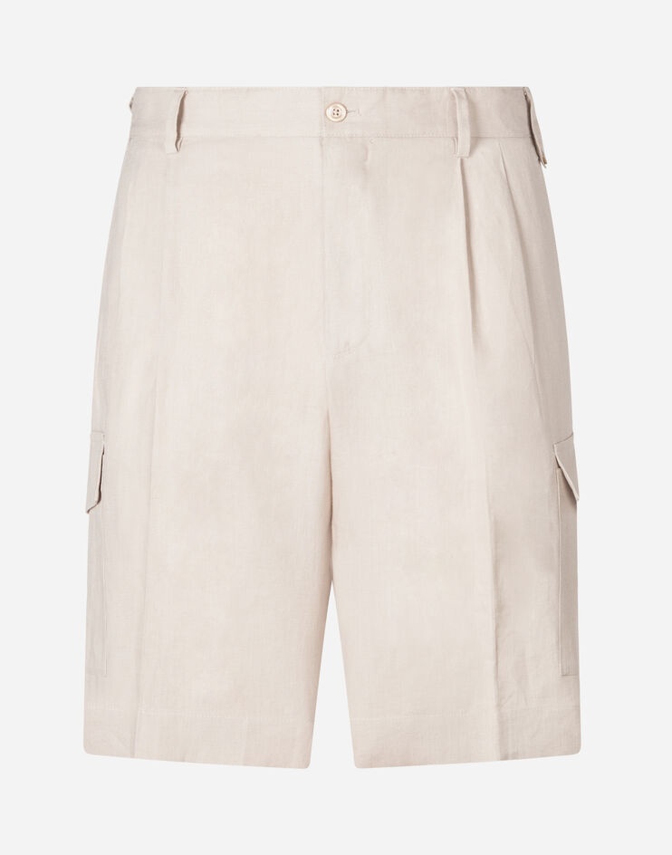 Bermuda cargo shorts in linen - 3