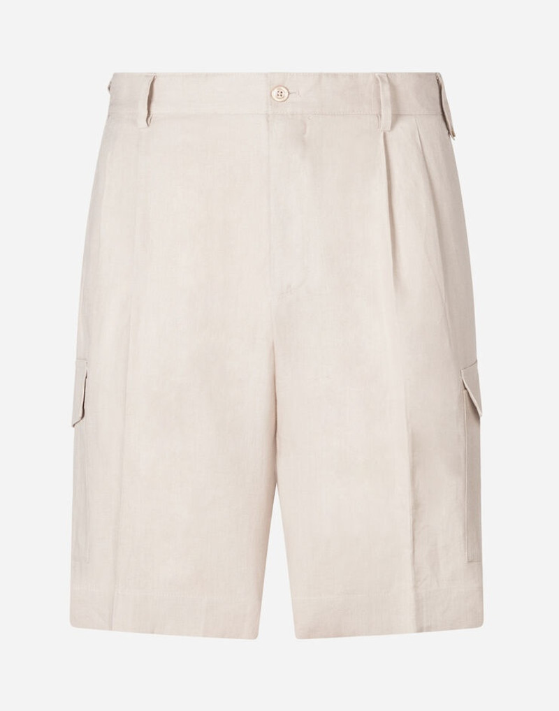 Bermuda cargo shorts in linen 3