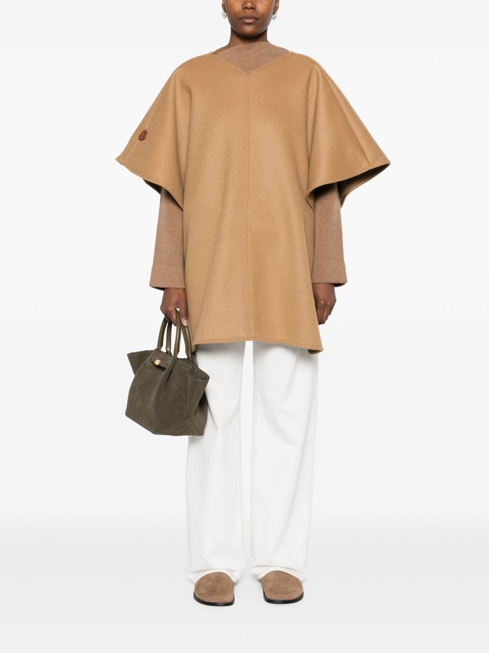 wool-blend poncho - 2