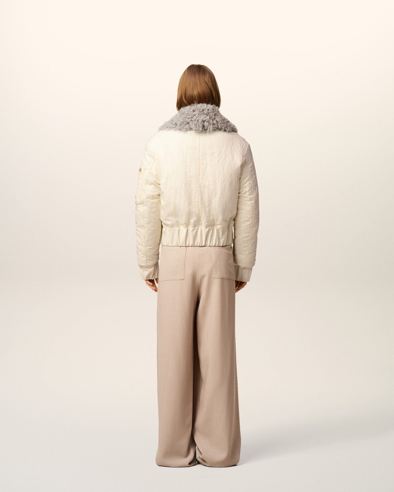 WHITE NYLON PADDED BOMBER 5