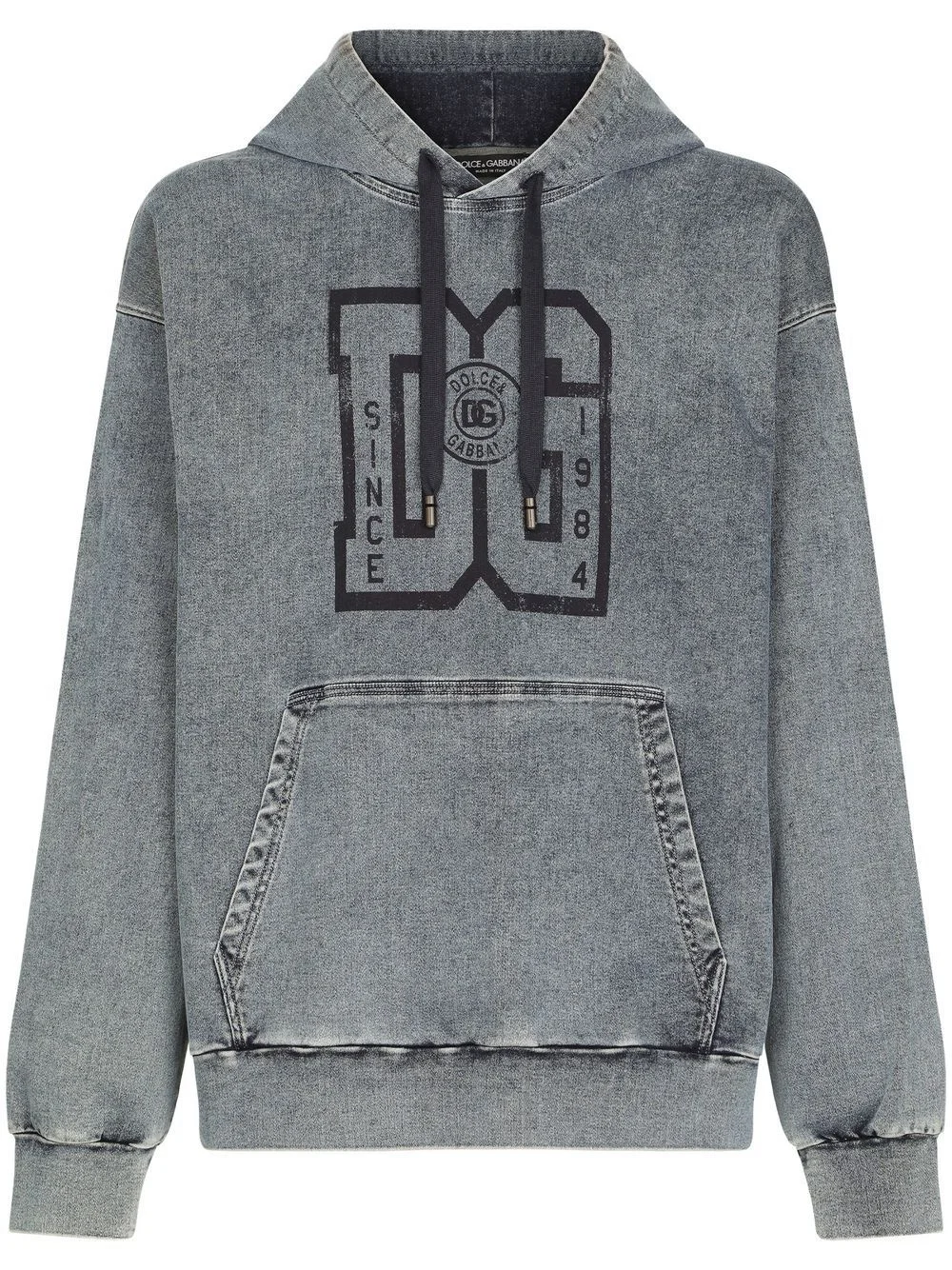 logo-print drawstring hoodie - 1