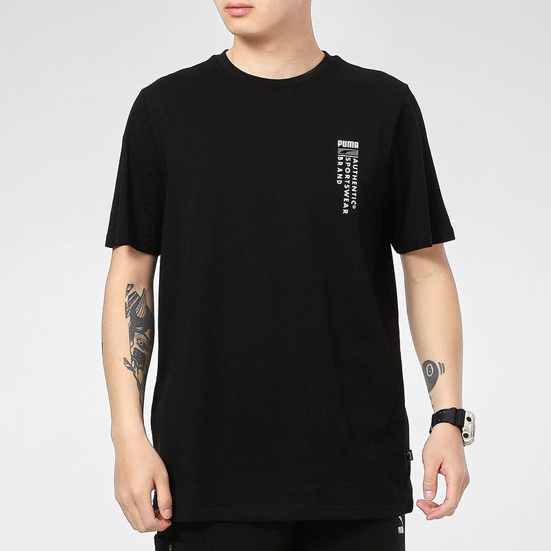 PUMA Casual Graphic T-Shirts 'Black' 855975-01 - 3