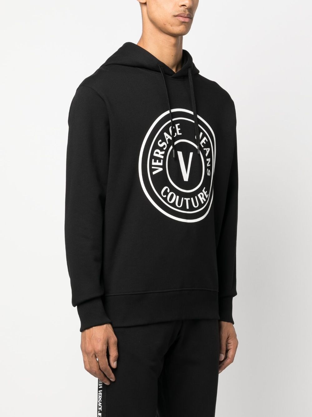 logo-print cotton hoodie - 3