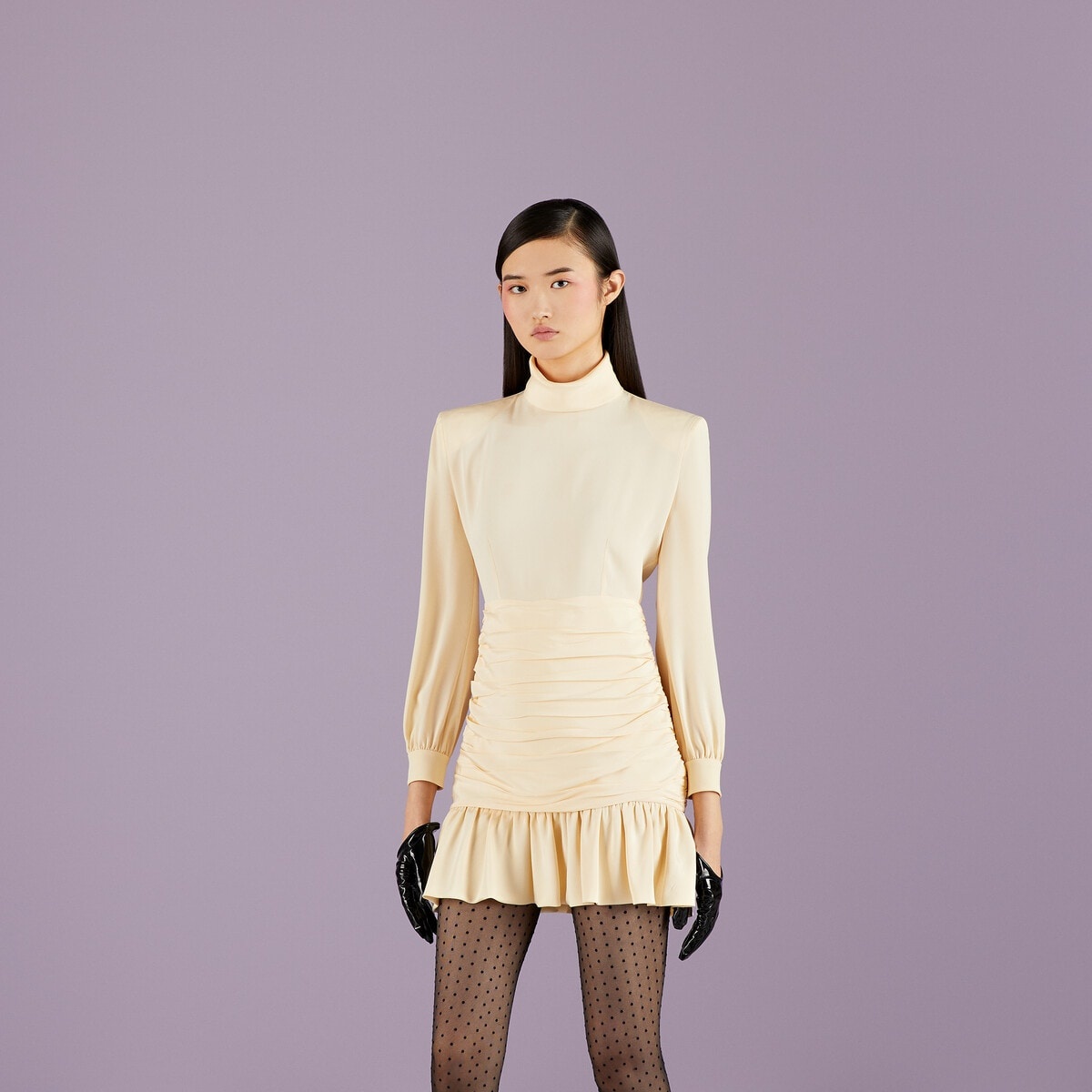 Silk dress with ruffles - 6