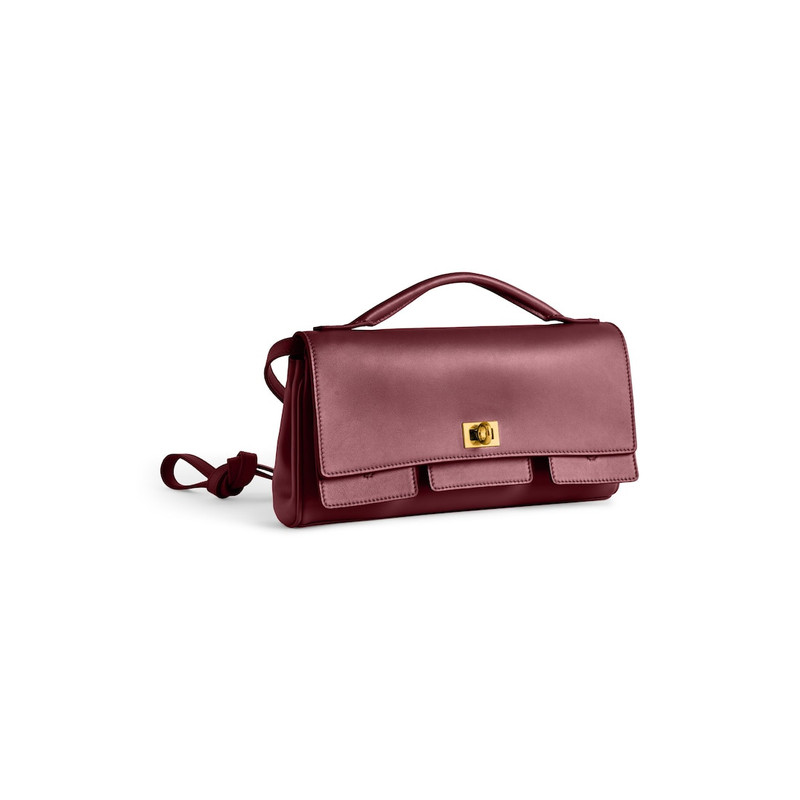 Women's Bel Air Small Clutch On Strap  in Burgundy 2