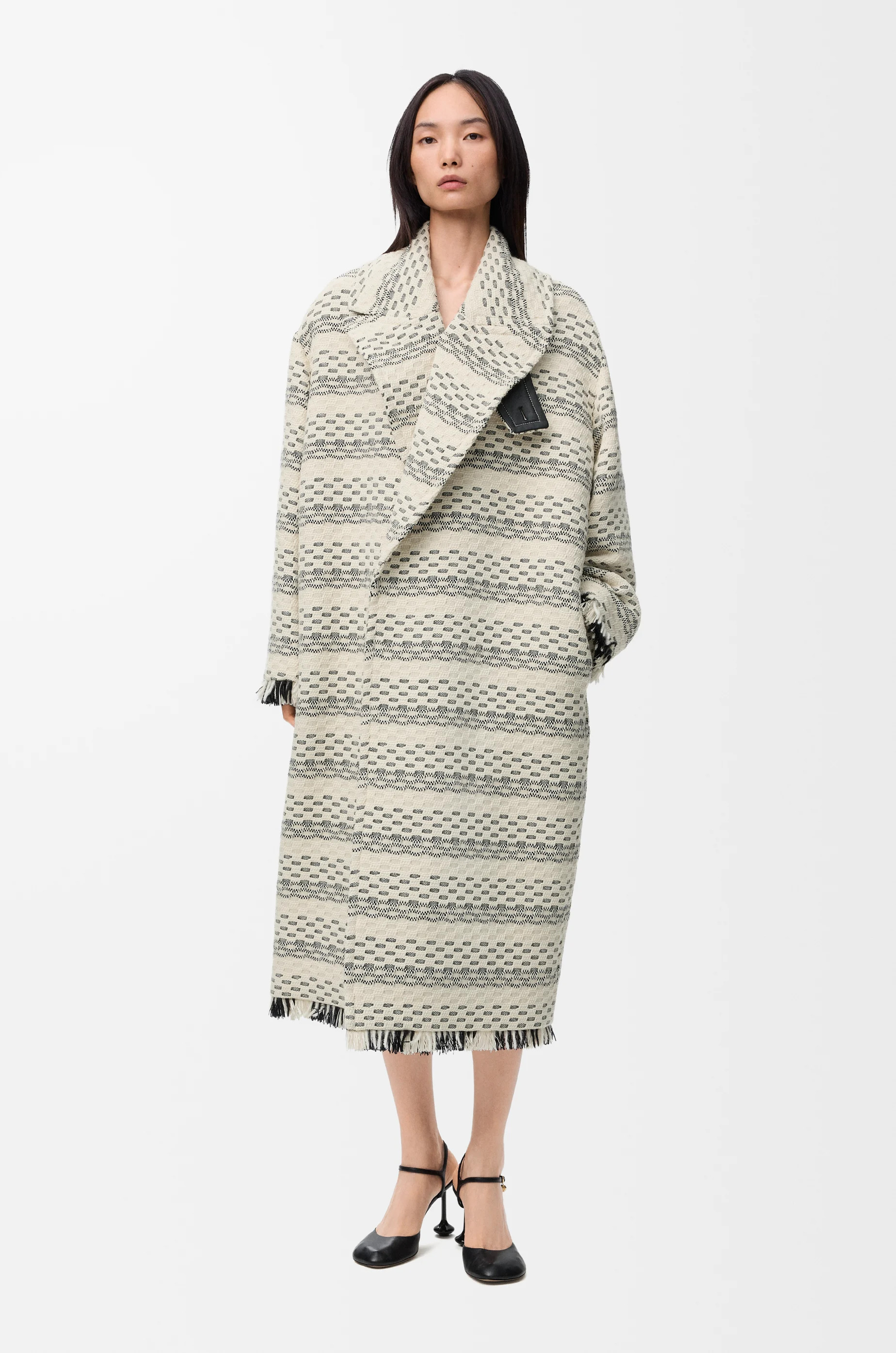 Coat in wool blend jacquard - 2