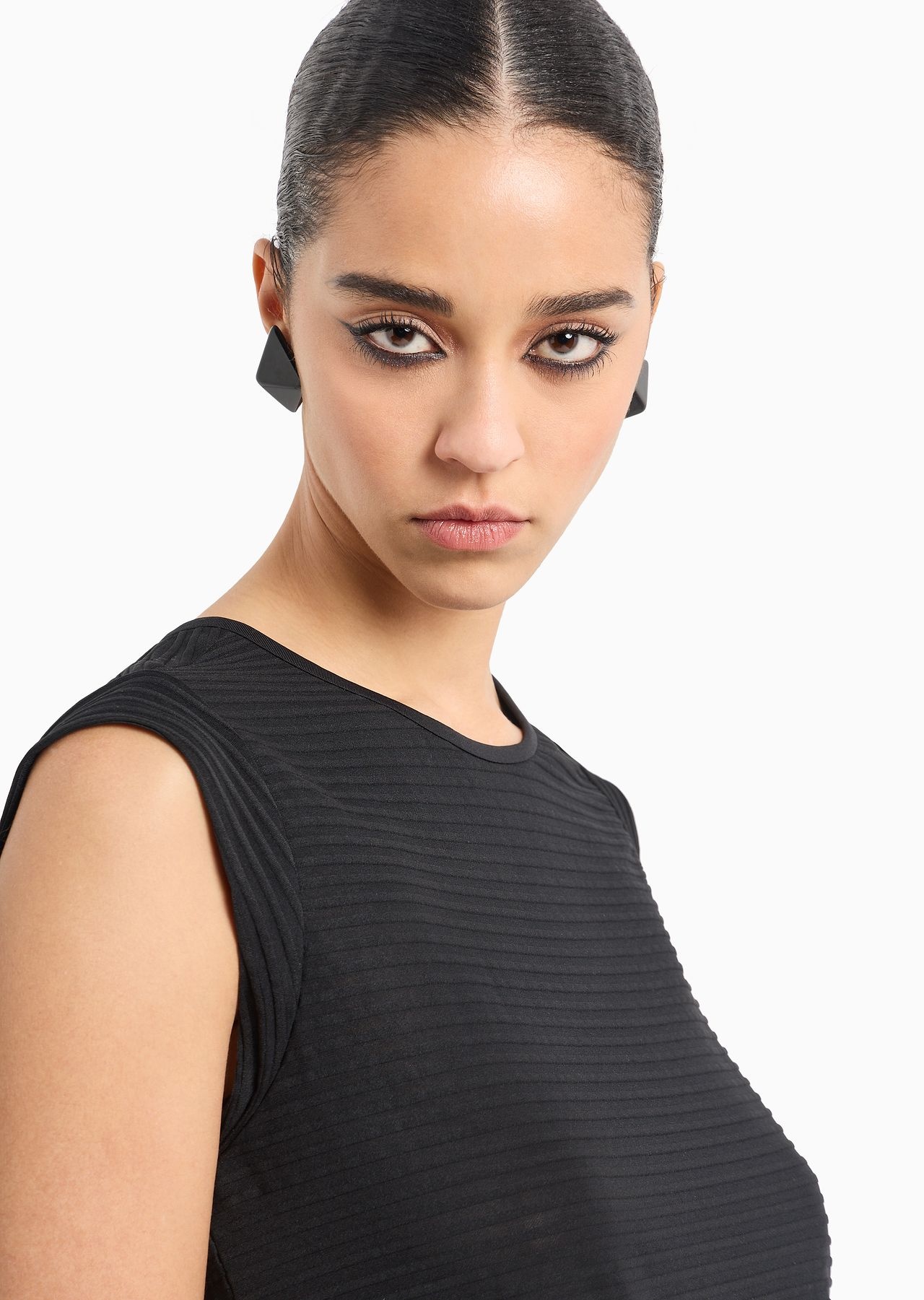 Short-sleeved ottoman-effect jersey top - 5