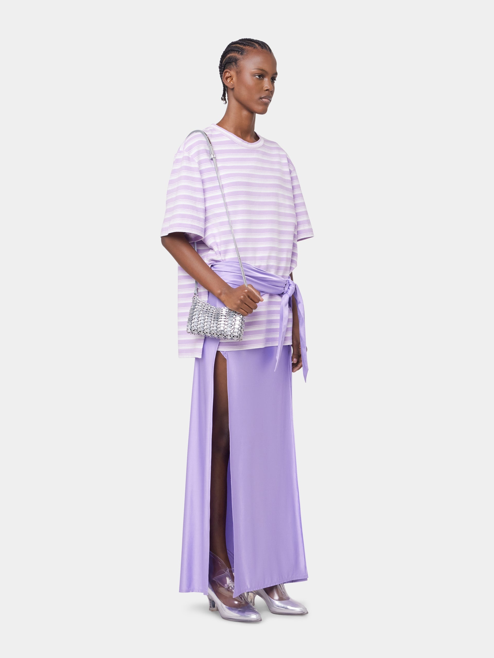 LAVENDER LONG SKIRT IN JERSEY - 5