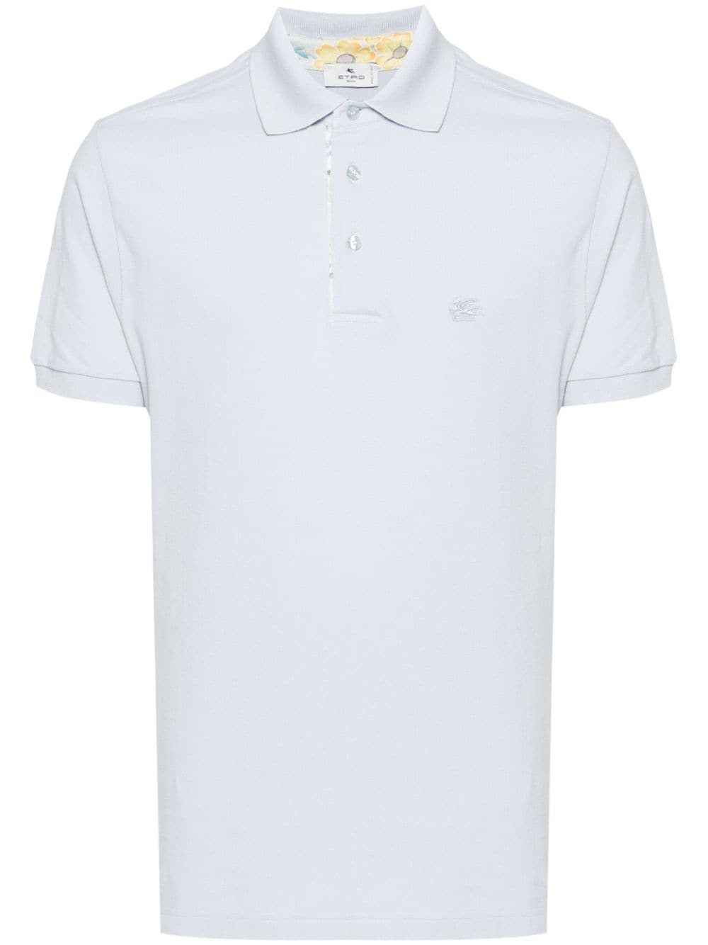 Pegaso-embroidered cotton polo shirt - 1