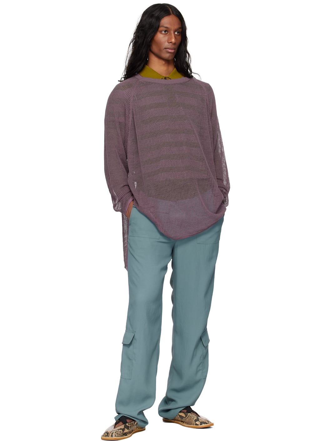 Blue Twill Cargo Pants - 4