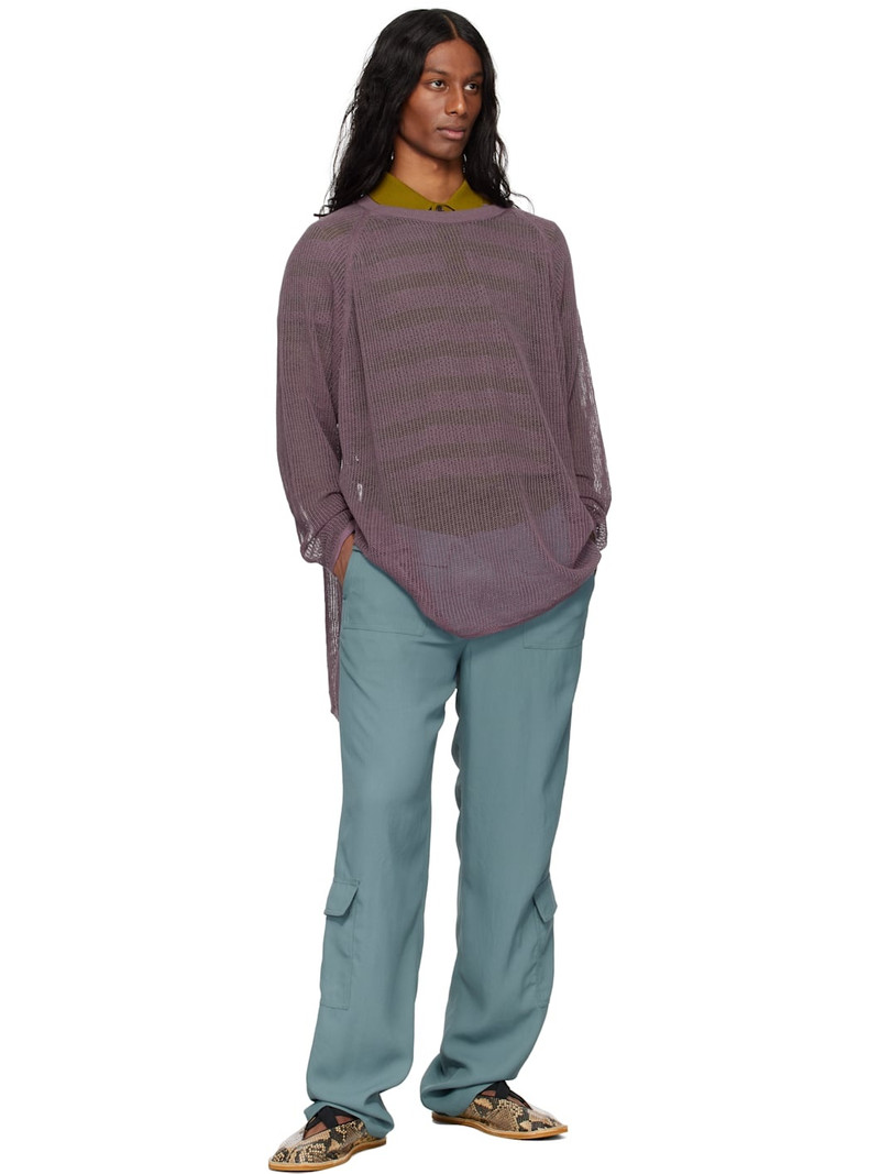 Dries Van Noten Blue Twill Cargo Pants outlook