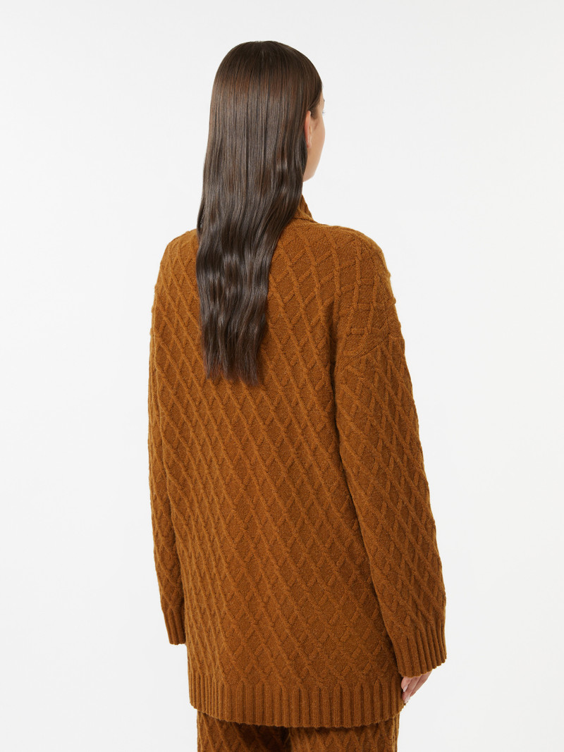 MIRCA Double-breasted camel-yarn cardigan 4