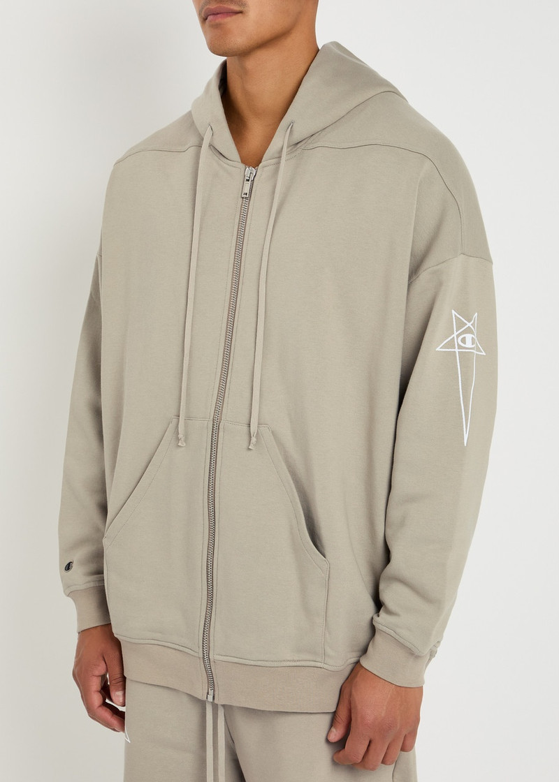 Rick Owens Rick Owens X Champion Jumbo Jason's Hooded Cotton Sweatshirt outlook