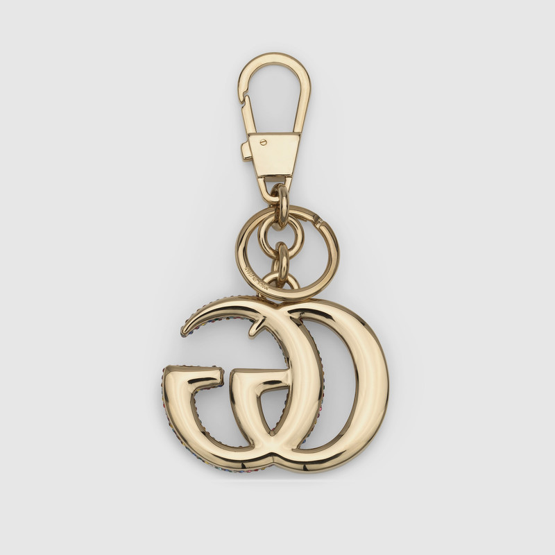 GUCCI Crystal Double G keychain outlook