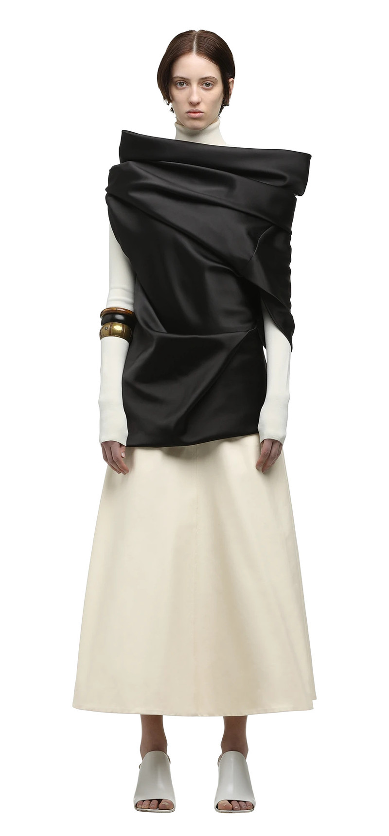 entire studios MOULDED TOP BLACK SATEEN outlook