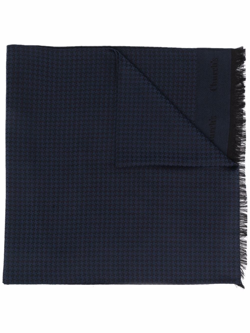 houndstooth-pattern woven-logo scarf - 1