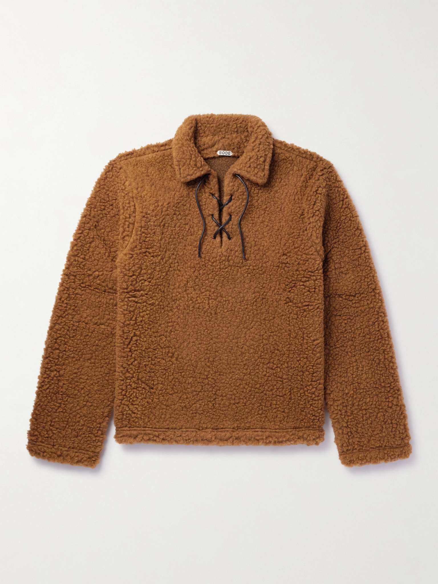 Tie-Detailed Wool-Blend Fleece Sweater - 1