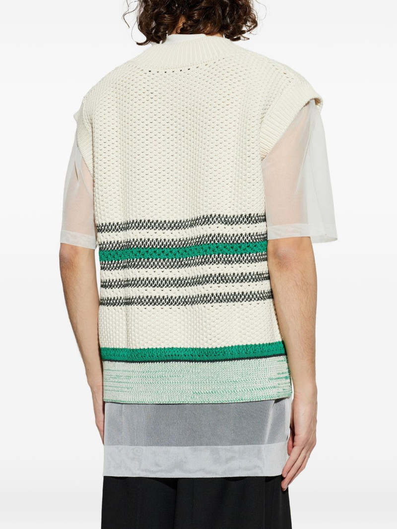 striped V-neck vest 7