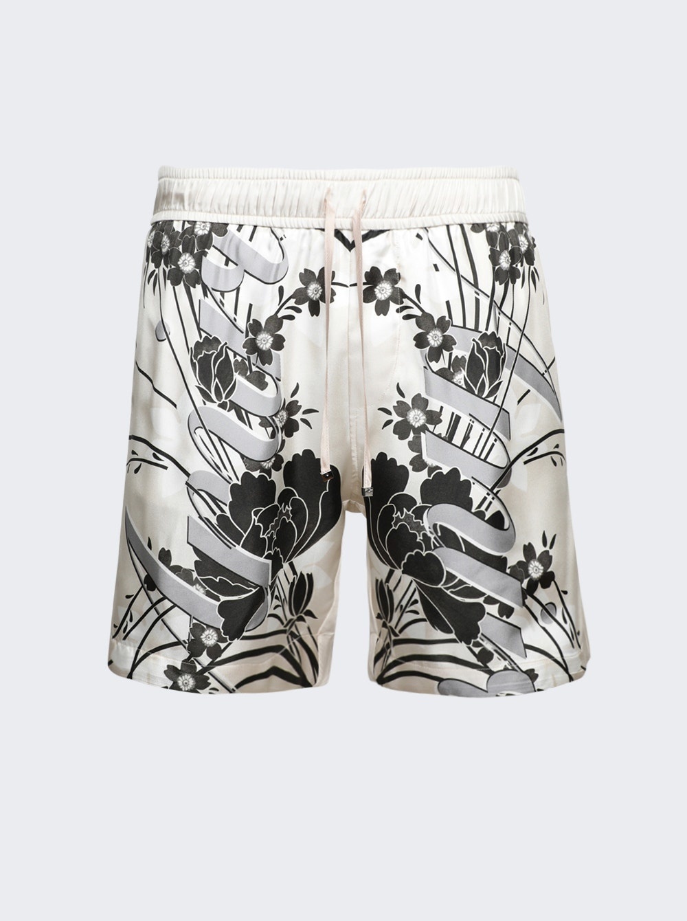 Floral Drawstring Shorts Alabaster - 1