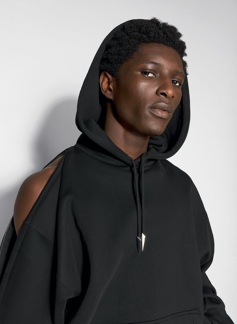 black zipped sleeves hoodie 3