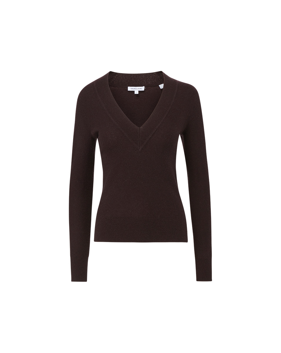 COLETA V-NECK CASHMERE SWEATER - 1