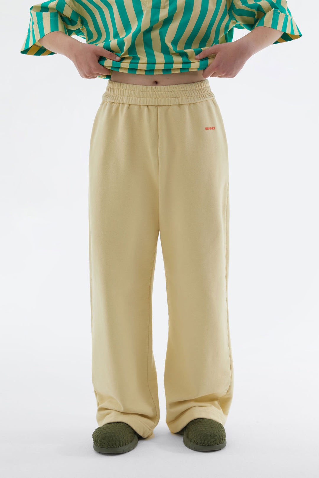 LIGHT YELLOW ELASTIC PANTS - 6