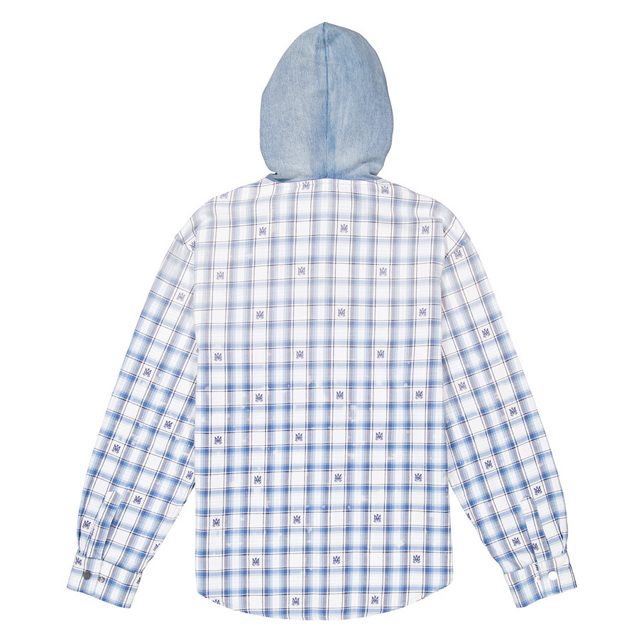 Amiri Men's Cerulean Hooded Cotton Overshirt - 7