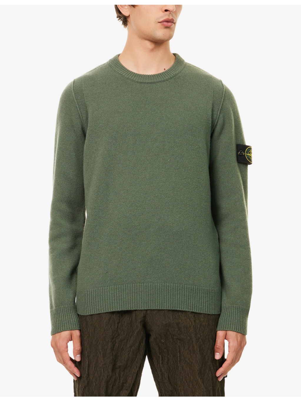 Logo-Patch Crewneck Wool-Blend Jumper - 3