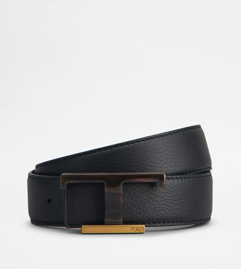 REVERSIBLE BELT IN LEATHER - BLACK 1