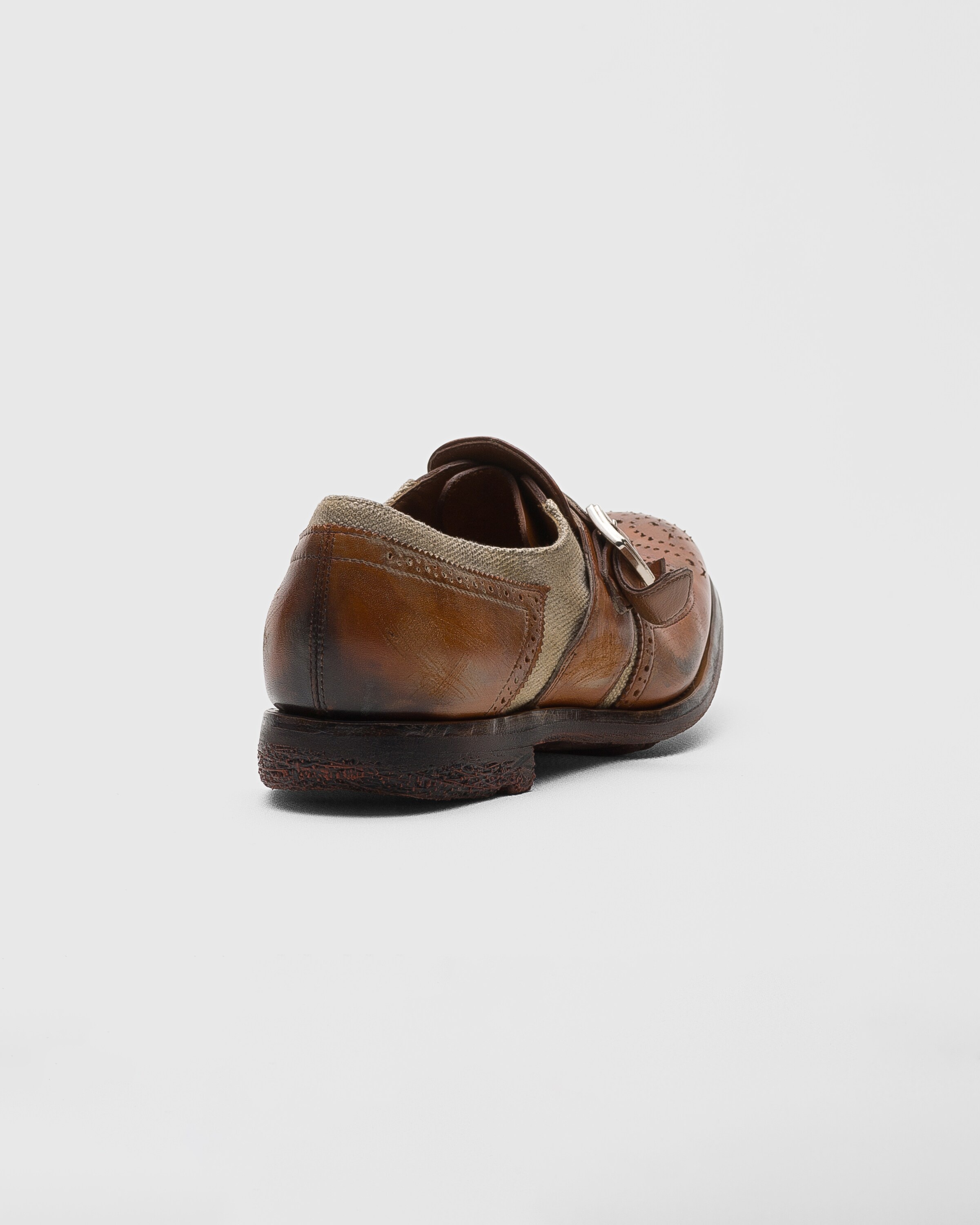 Monk Straps in calfskin and fabric - 5