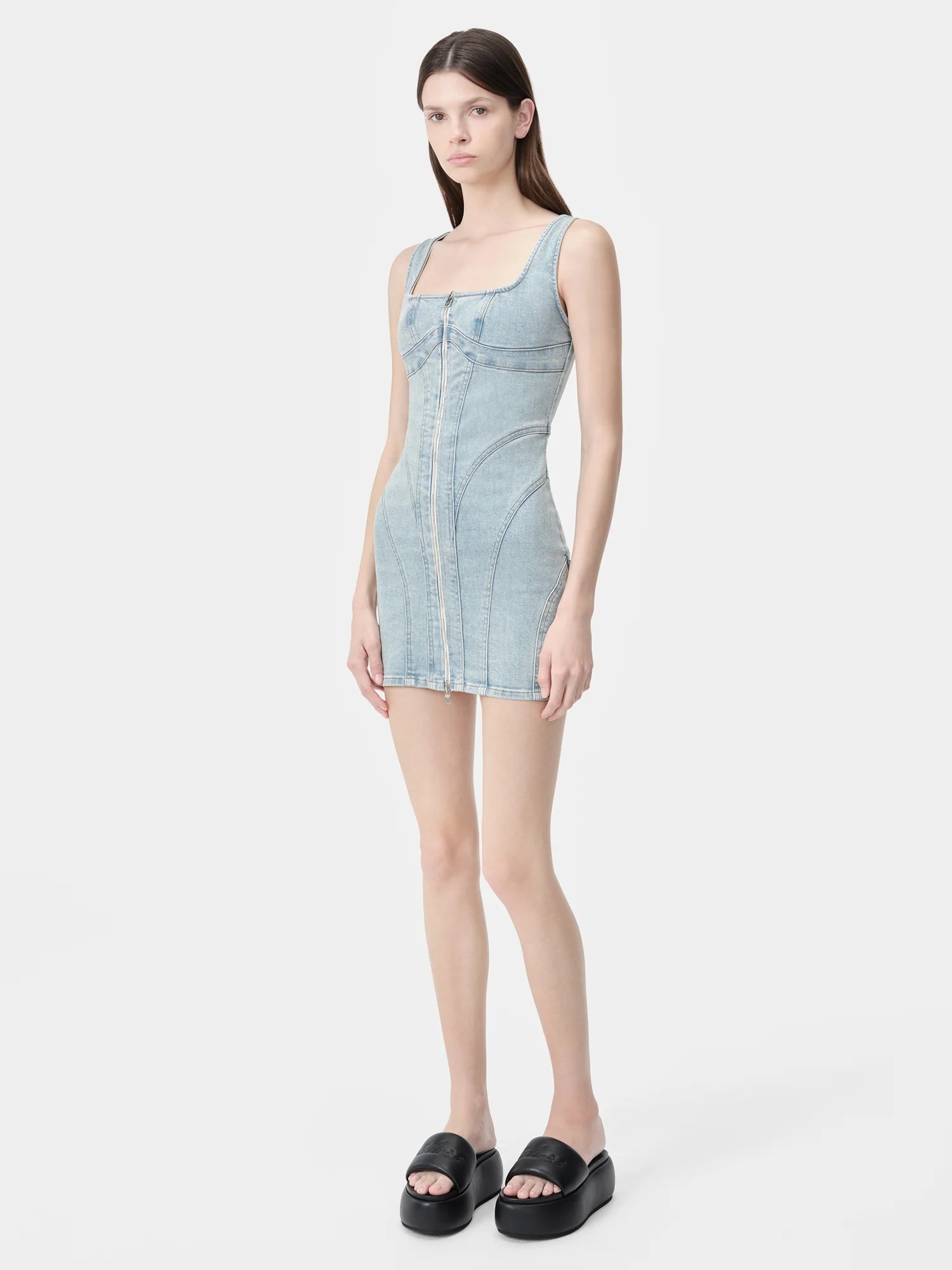 WOMEN'S ZIP CORSET DRESS - 2