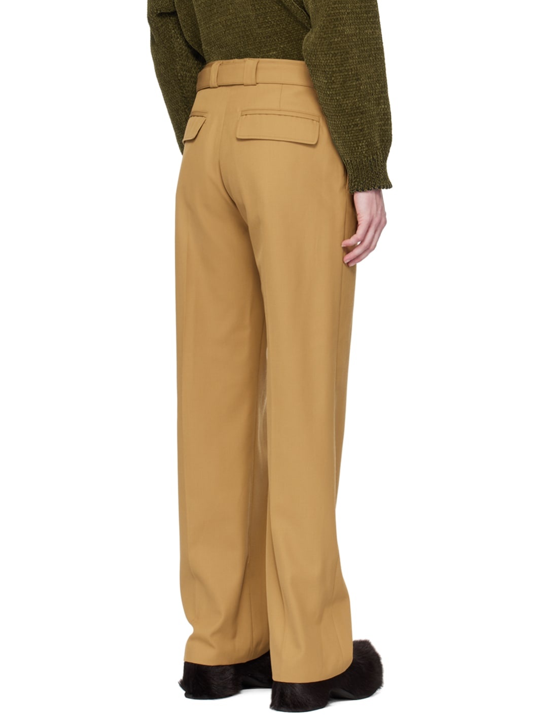 Tan Belted Trousers - 3