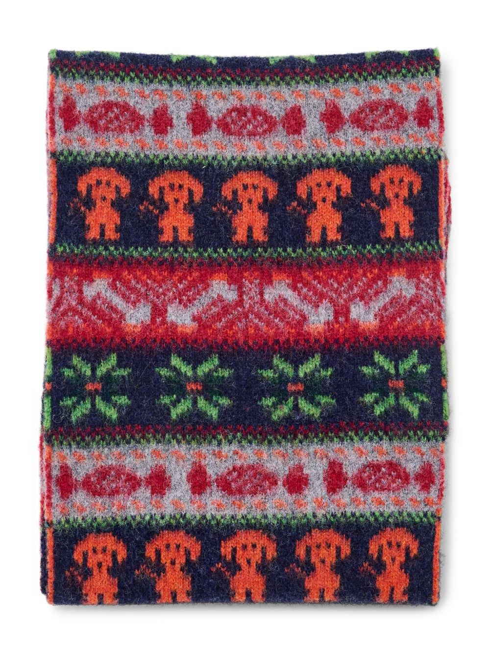 dog-fairisle lambswool scarf - 1