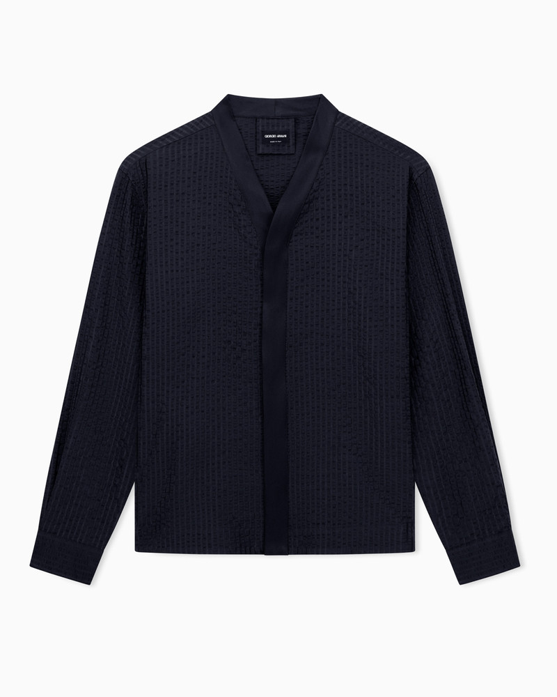 COTTON AND SILK BLEND SEERSUCKER OVERSIZED SHIRT 1