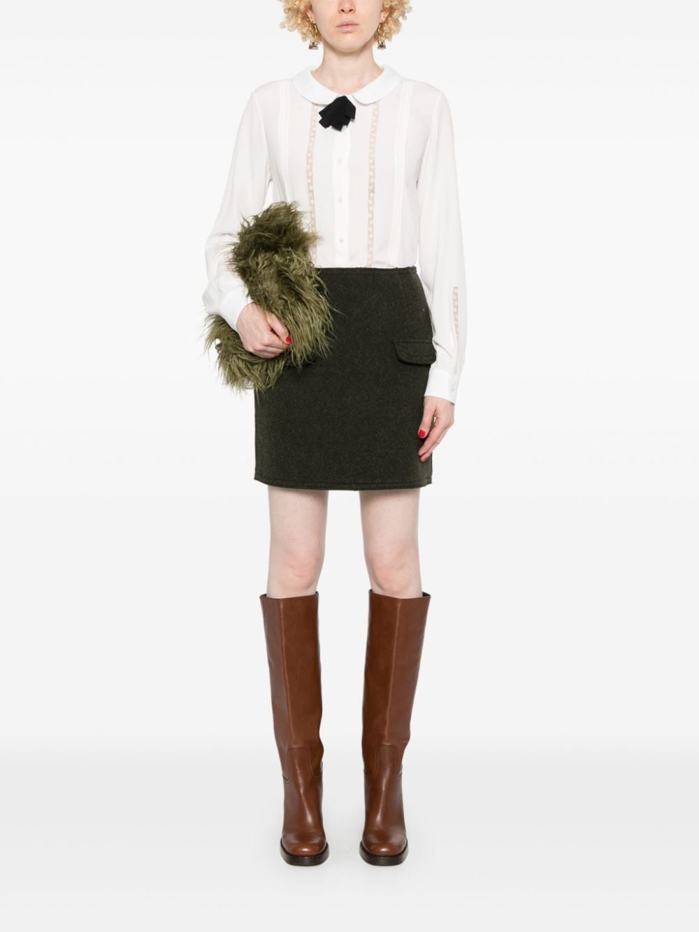 lace-trim shirt - 2