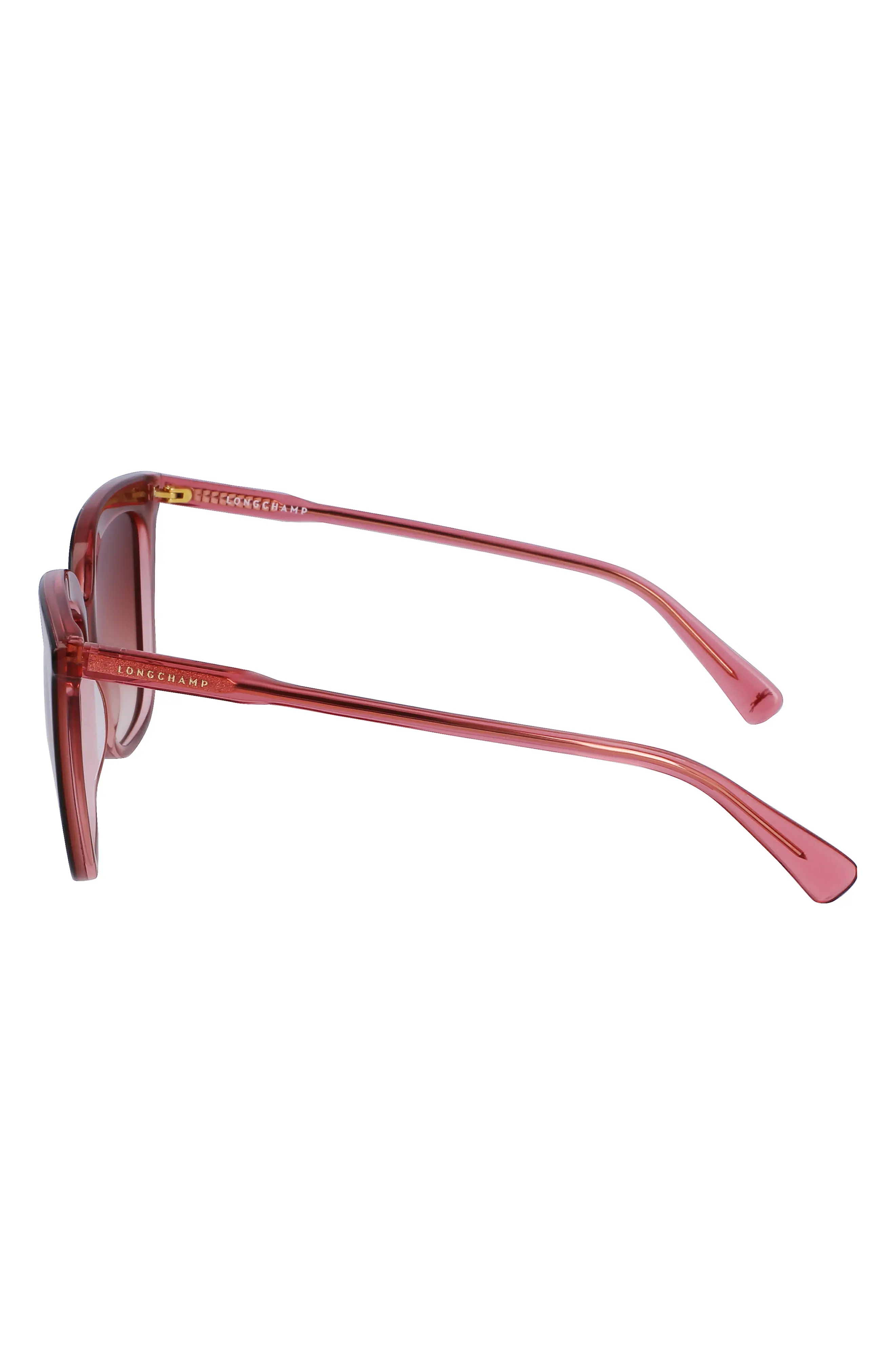 53mm Rectangular Sunglasses in Brown/Rose - 3