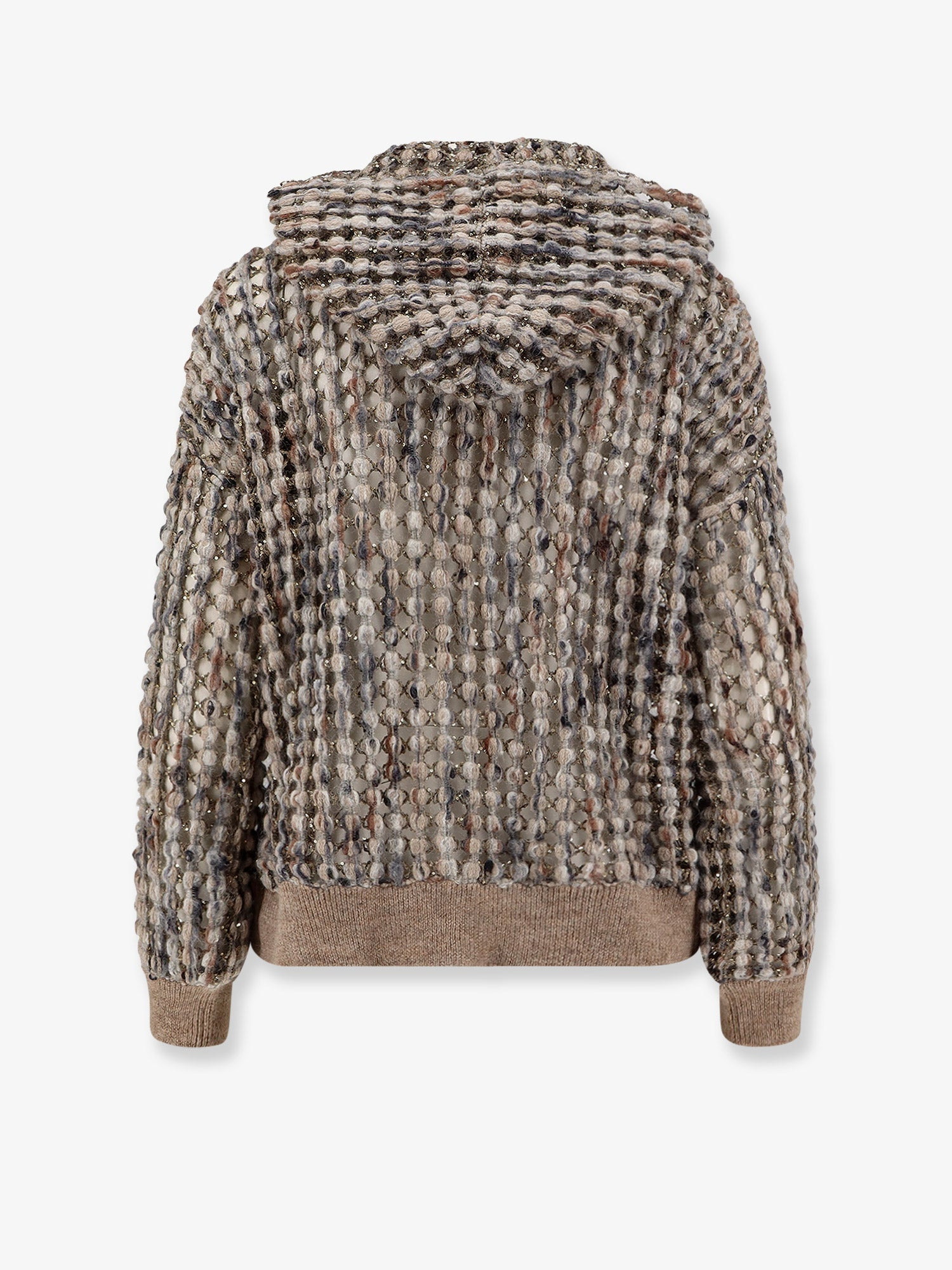 Brunello Cucinelli Perforated Wool Blend Cardigan With Sequins - 2