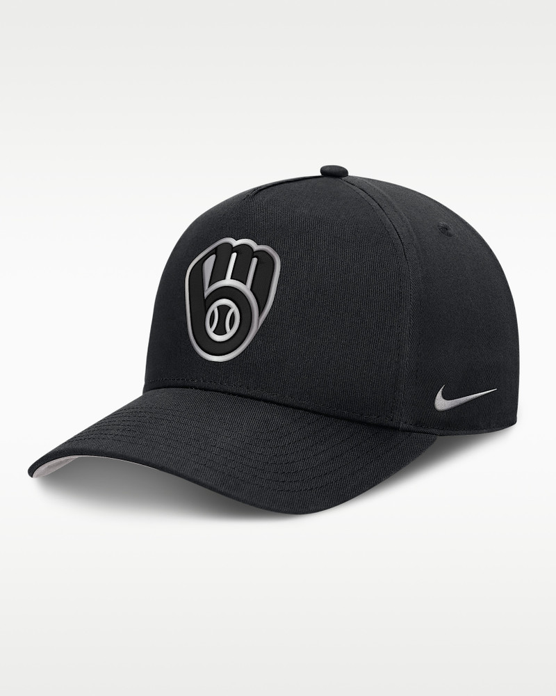 Milwaukee Brewers Rise Men's Nike Dri-FIT MLB A-Frame Trucker Adjustable Hat 1