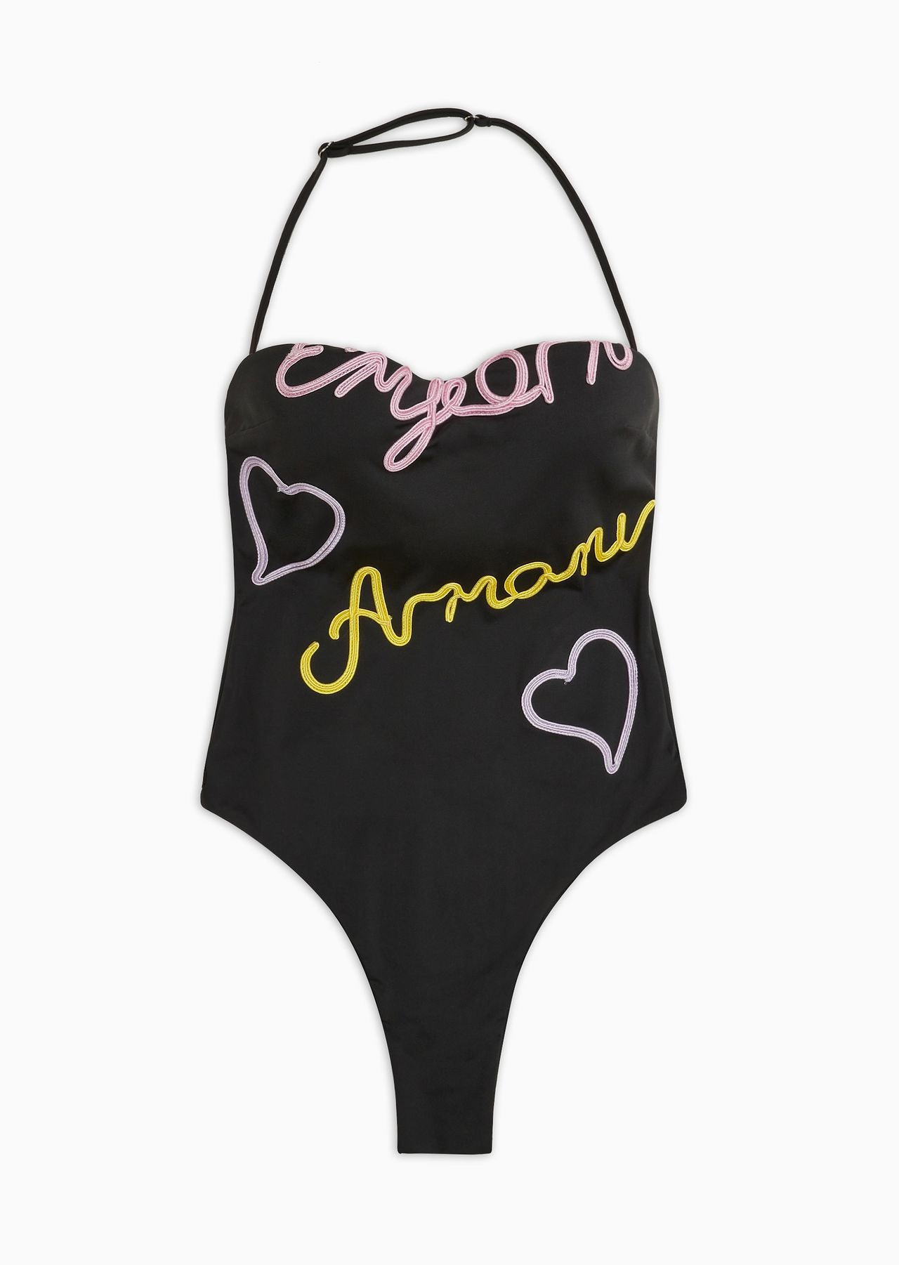 Padded Lycra one-piece swimsuit with Cornely logo embroidery - 1