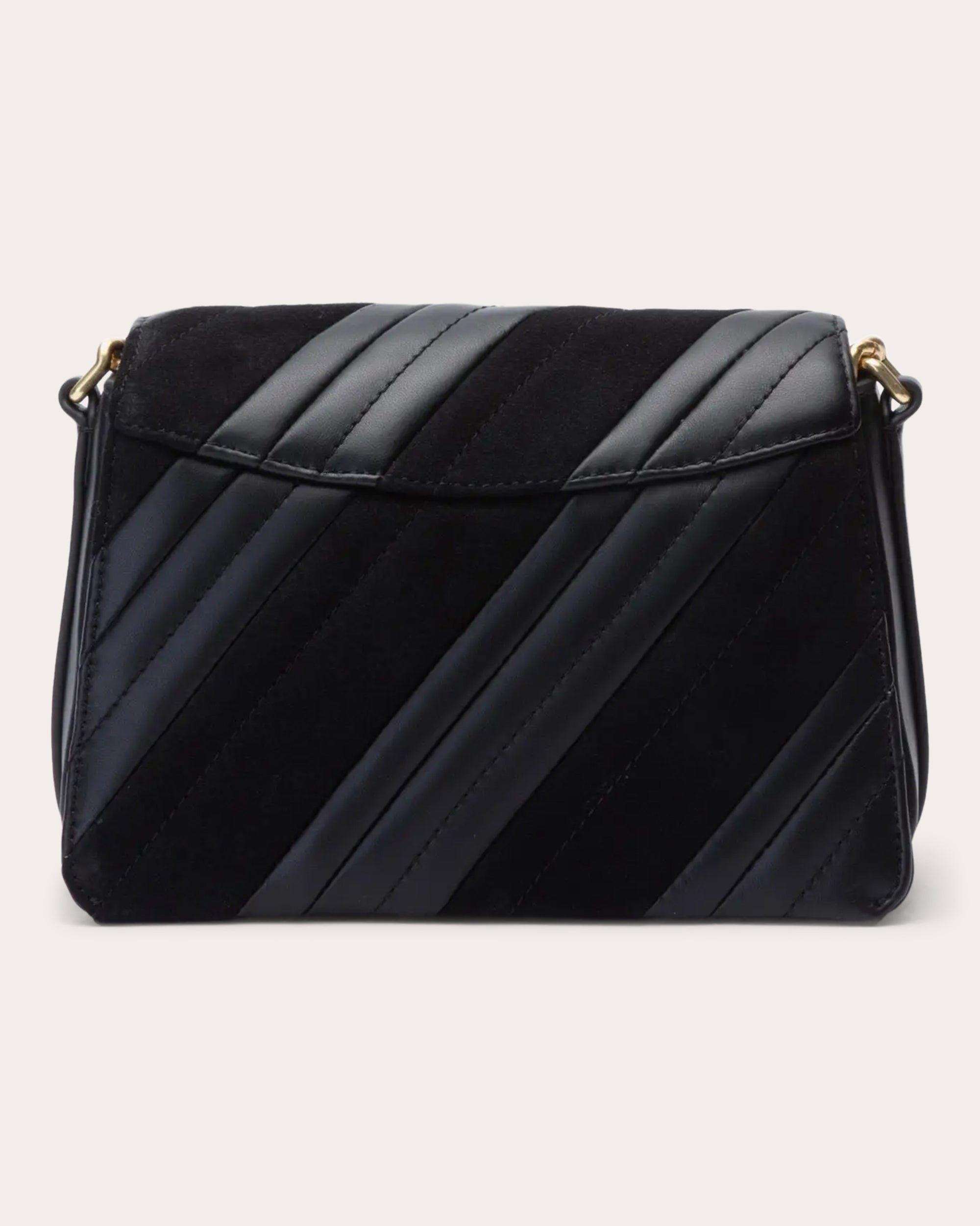 ID Paneled Quilted Leather & Suede Shoulder Bag - 3