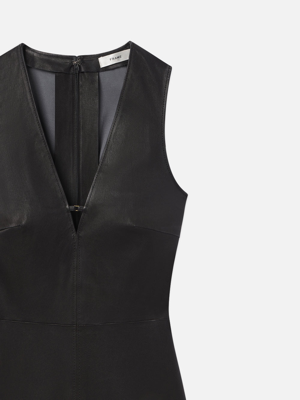 Leather Keyhole Dress in Black - 3