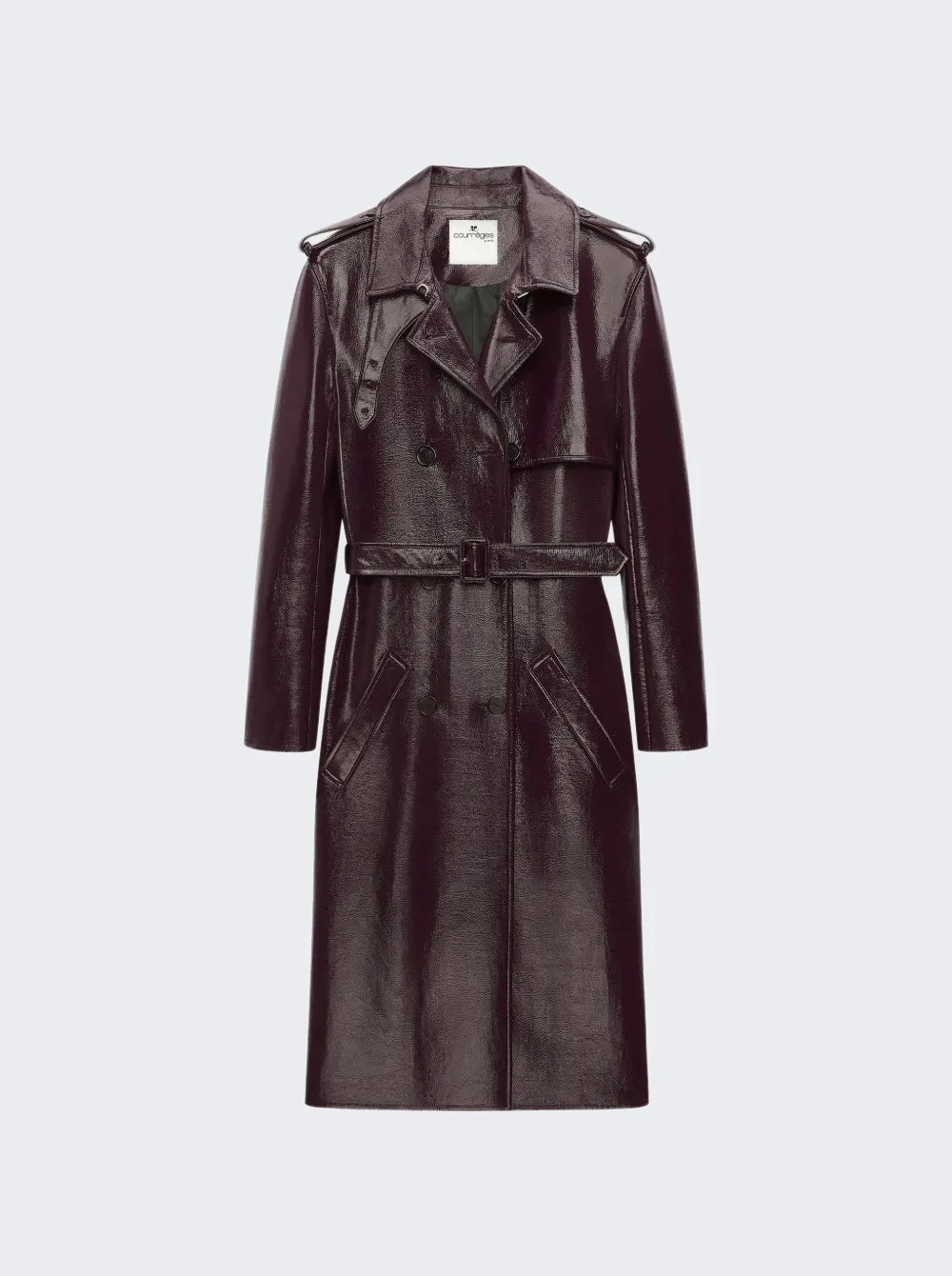 Vinyl Trench Coat Burnt Red - 1