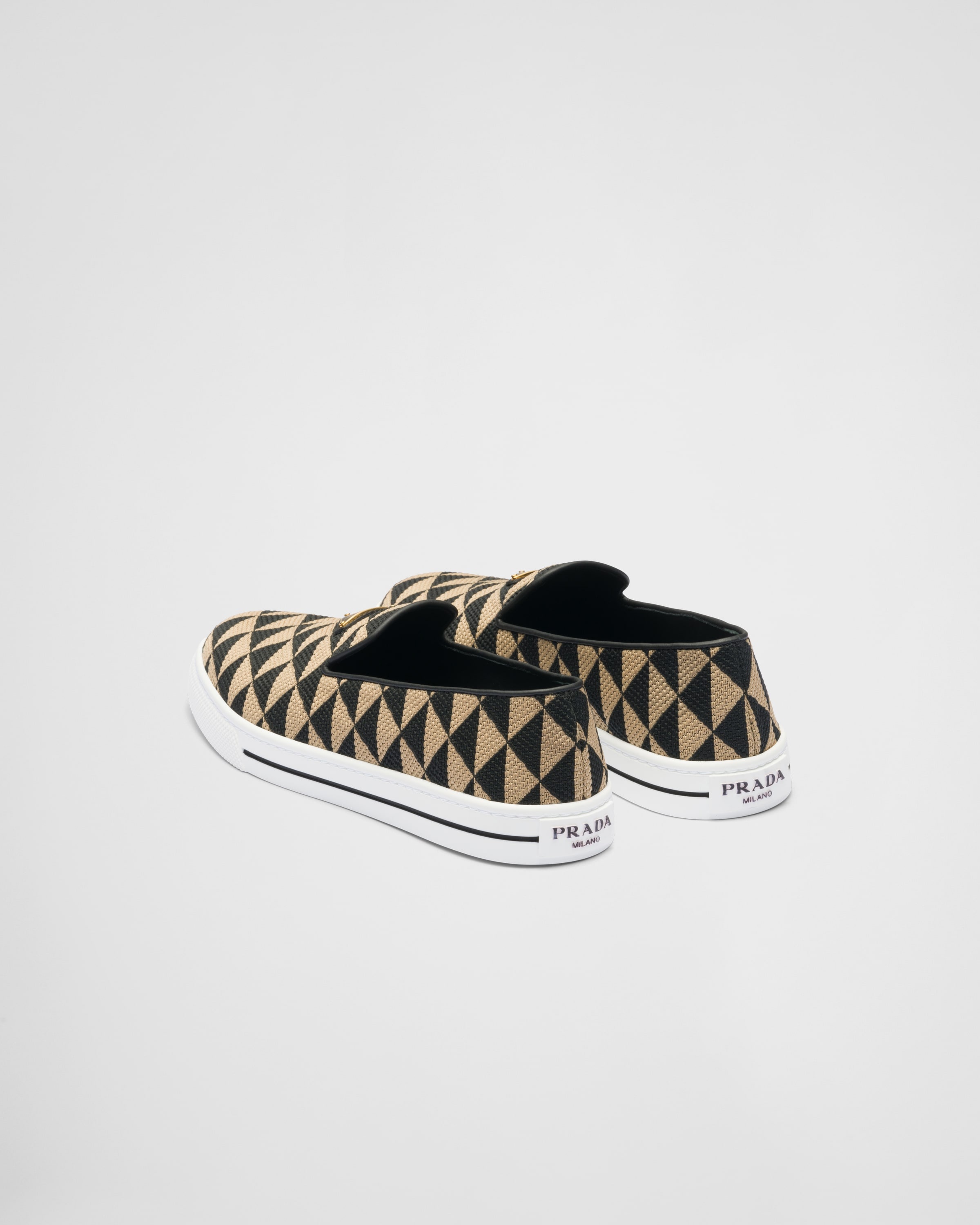 Embroidered fabric slip-on shoes - 4